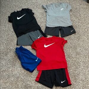 Nike Youth Activewear Set in Black, Gray, Red, and Blue